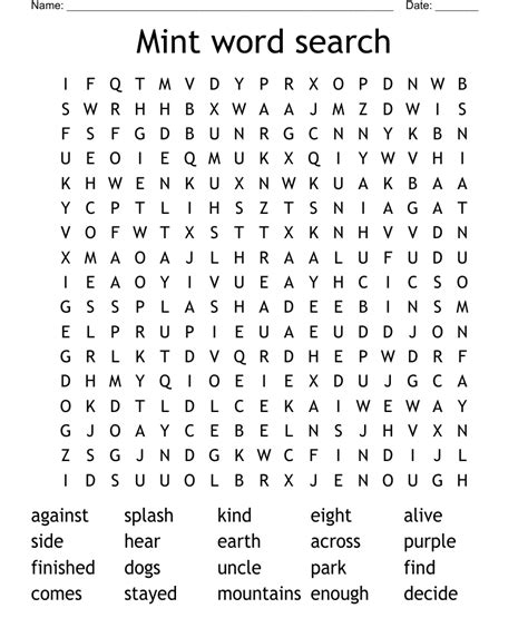 word mint|mint word search.